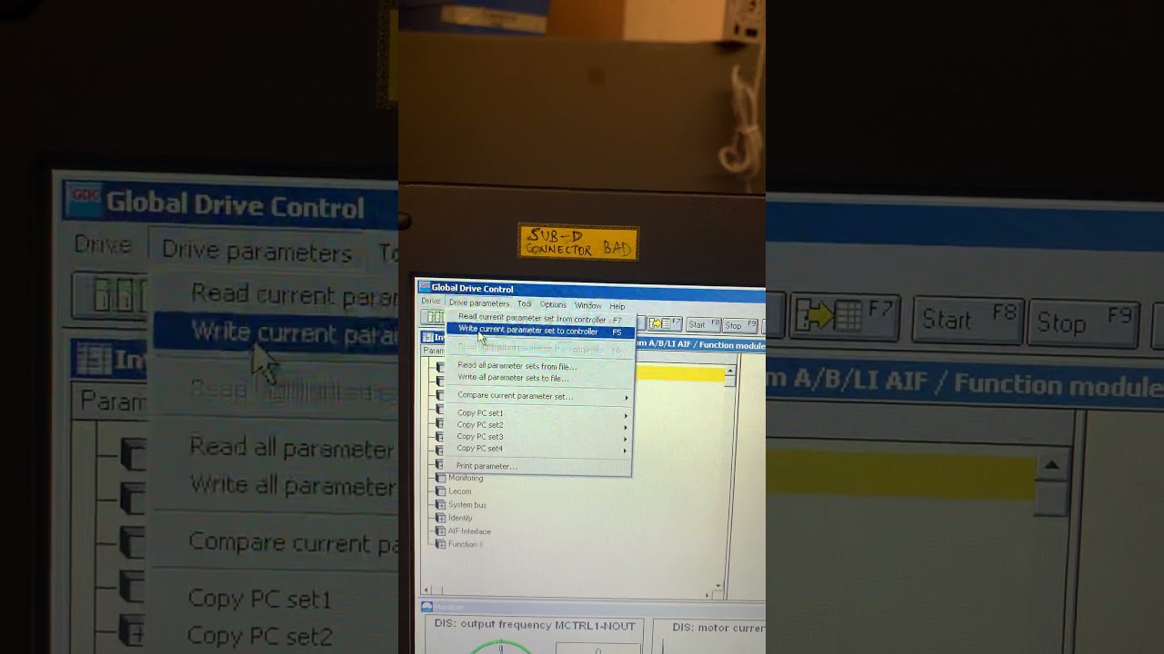Lenze drive parameter download read/ write 8200 Vector
