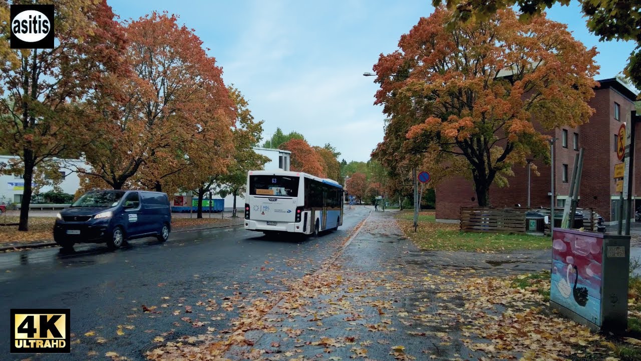 Walking in the rain in Helsinki Finland - Maunula to Ruskeasuo via Central Park (29 September 2022)