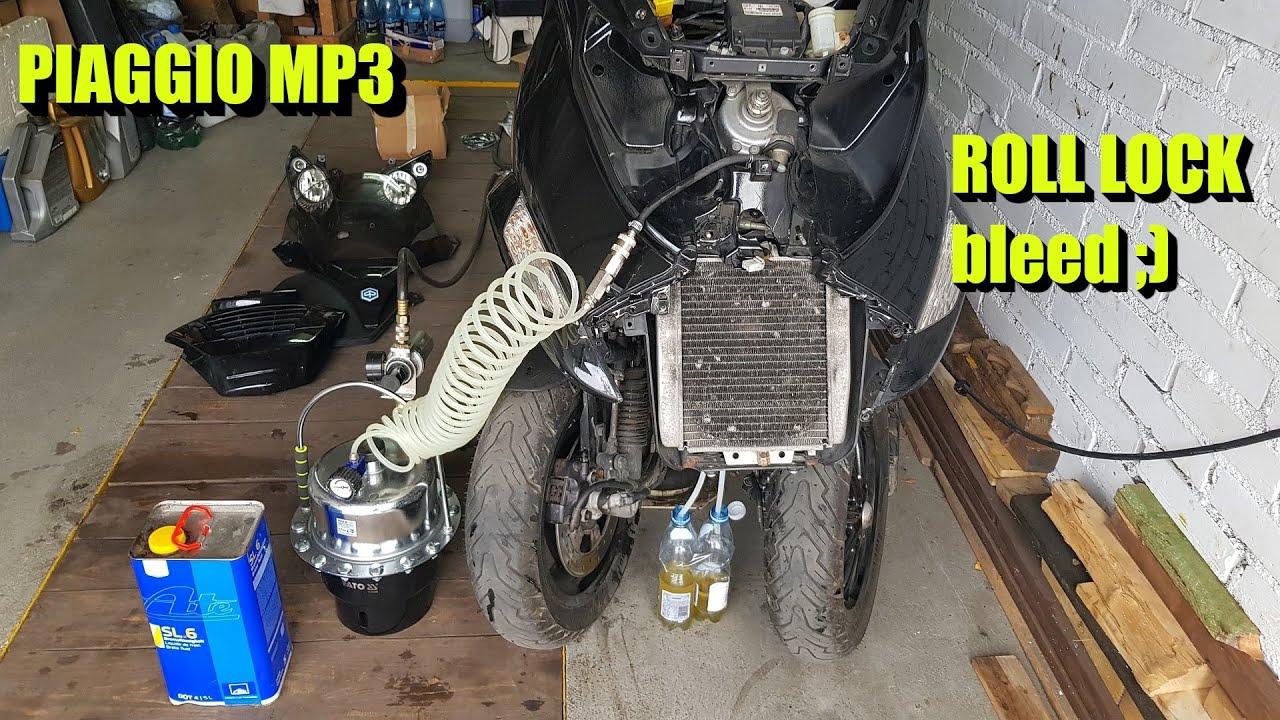 PIAGGIO MP3 Ciśnieniowe Odpowietrzanie ROLL LOCK Blokady Przechyłu Hamulców Motocykla ze zbiornikiem