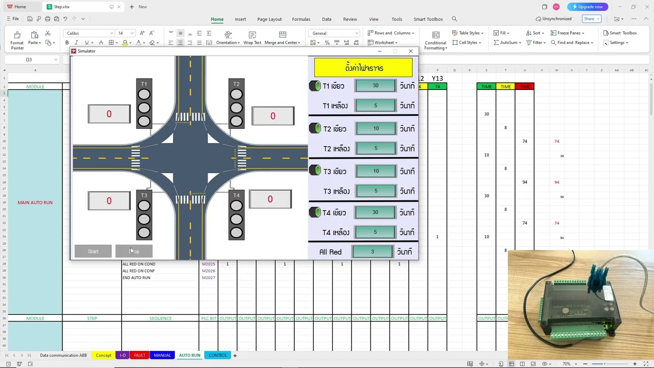 ใช้ PLC ทำระบบ 4 แยกไฟแดง ดูเหมือนง่าย…แต่มือใหม่ไม่ควรพลาด