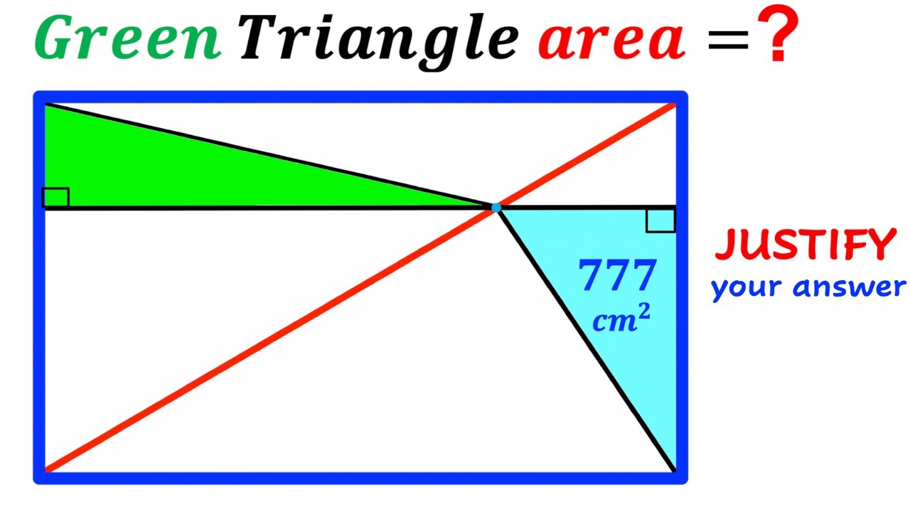 Can you find Area of the Green shaded Triangle? | (Rectangles) | #math #maths | #geometry