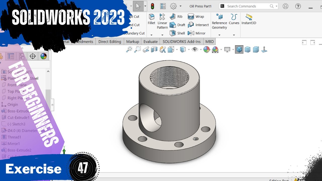 CUT THREADS LIKE A PRO in SolidWorks 2023 for Beginners!
