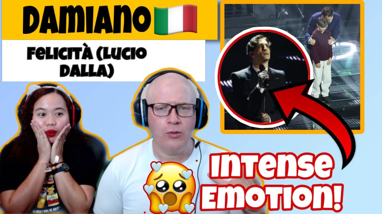 MANESKIN DAMIANO DAVID SINGS LUCIO DALLA FELICITA' - SANREMO 2025 reaction!🇮🇹