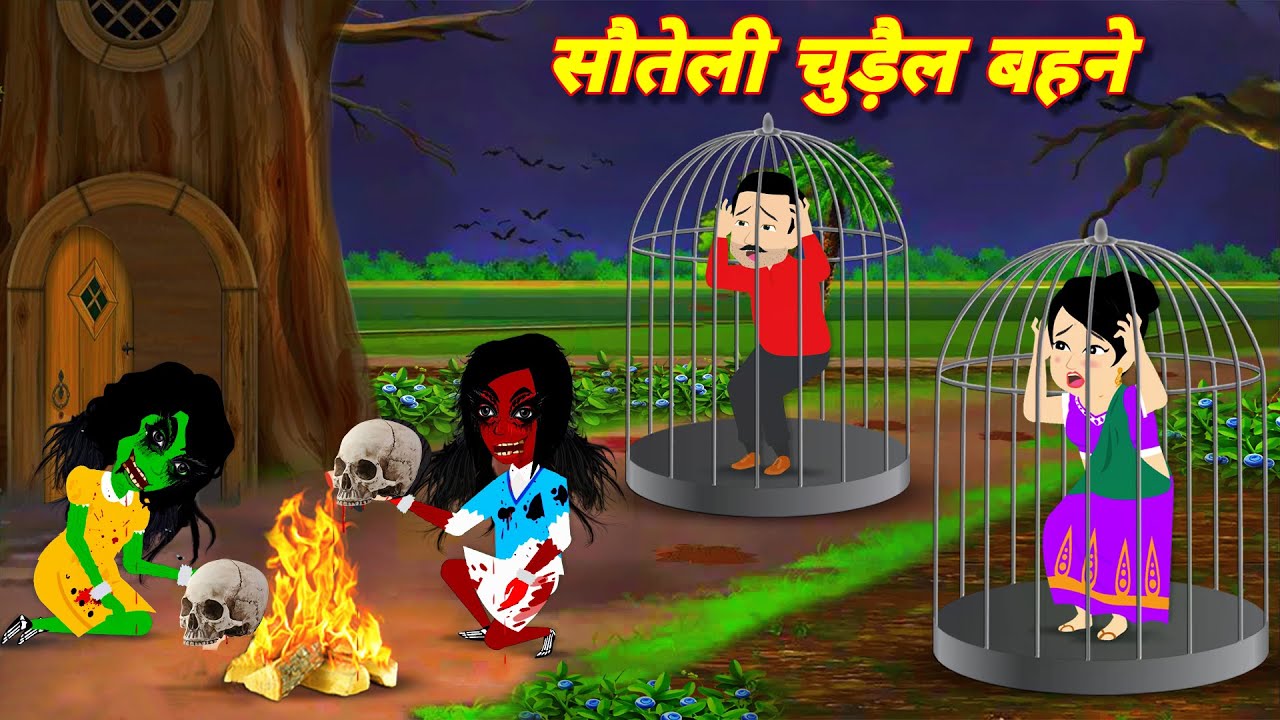 HORROR SOTRIES चुड़ैल सौतेली बहनें Chudail Bahne hindi story | bhootiya Story | CARTOON Horror Story