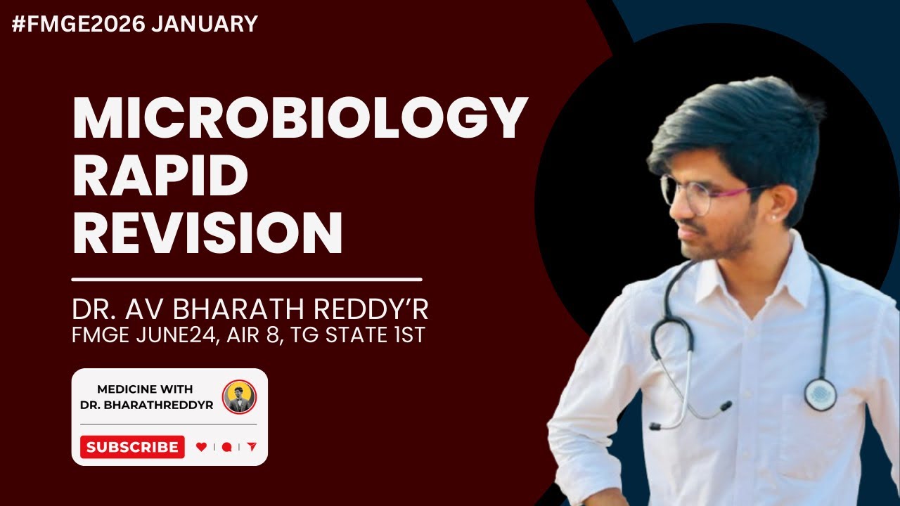 MICROBIOLOGY RAPID REVISION | FMGE JANUARY 2026 | MADE EASY | SURESHOT BY DR BHARATH REDDYR #fmge 