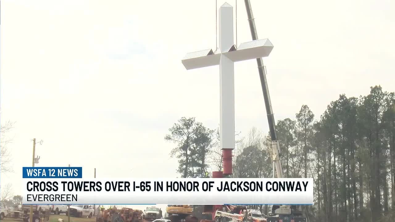 New 120-foot cross rises above I-65 in Evergreen with a deeper purpose