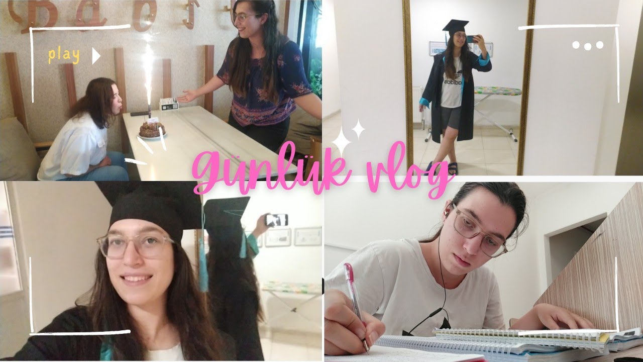 Ebru'nun Doğum Günü 🥳|NÖHÜ Mezuniyet Cübbesini  Denedim🤩|Almanca sınavına çalışıyorum|Kırgınlıklar