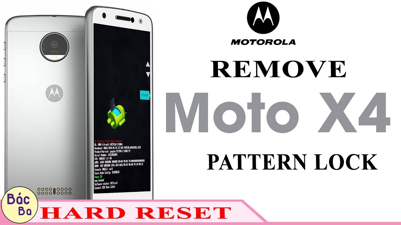 How To Hard Reset Remove Pattern Lock MOTOROLA MOTO X4