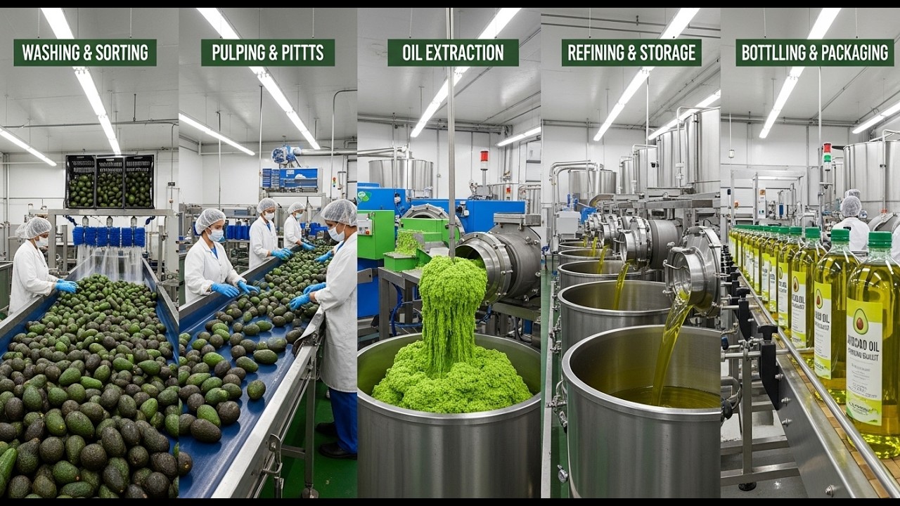 Inside a High-Tech Avocado Oil Factory | Cold Press Extraction Step by Step