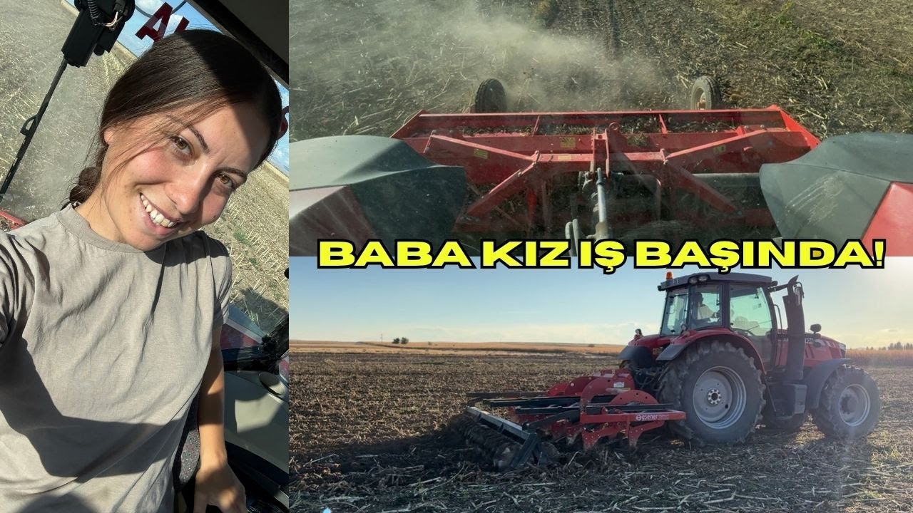TOHUMLUK AYÇİÇEK YERLERİNE BABAMLA SAP PARÇALAMA VE ÇİZEL ÇEKTİK! KABAK ÇUVALLAMA :(