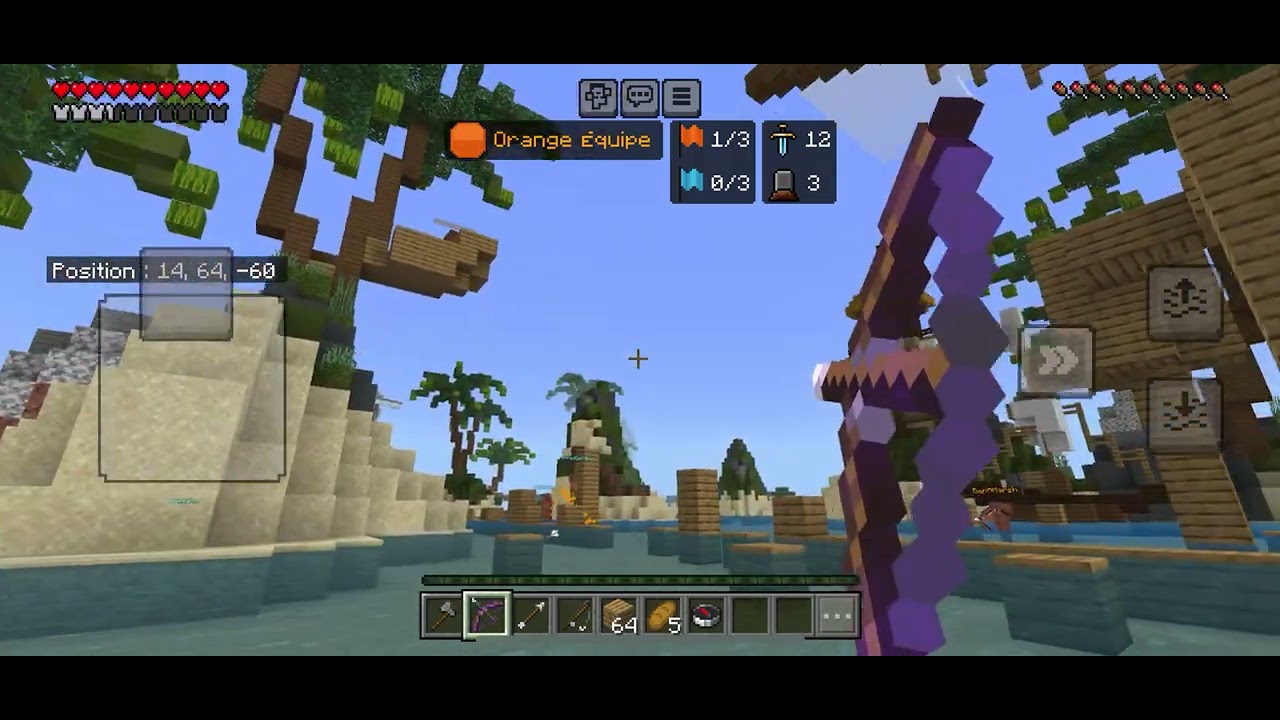 Objectif capturer 3 drapeau ennemi pour gagner sur Minecraft partie 1 