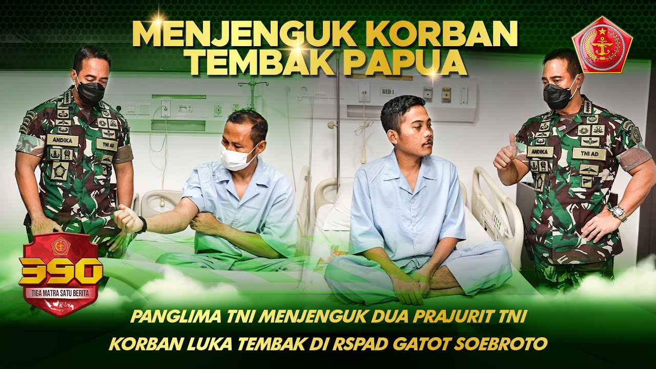 Panglima TNI Menjenguk Dua Prajurit TNI Korban Luka Tembak di RSPAD Gatot Soebroto