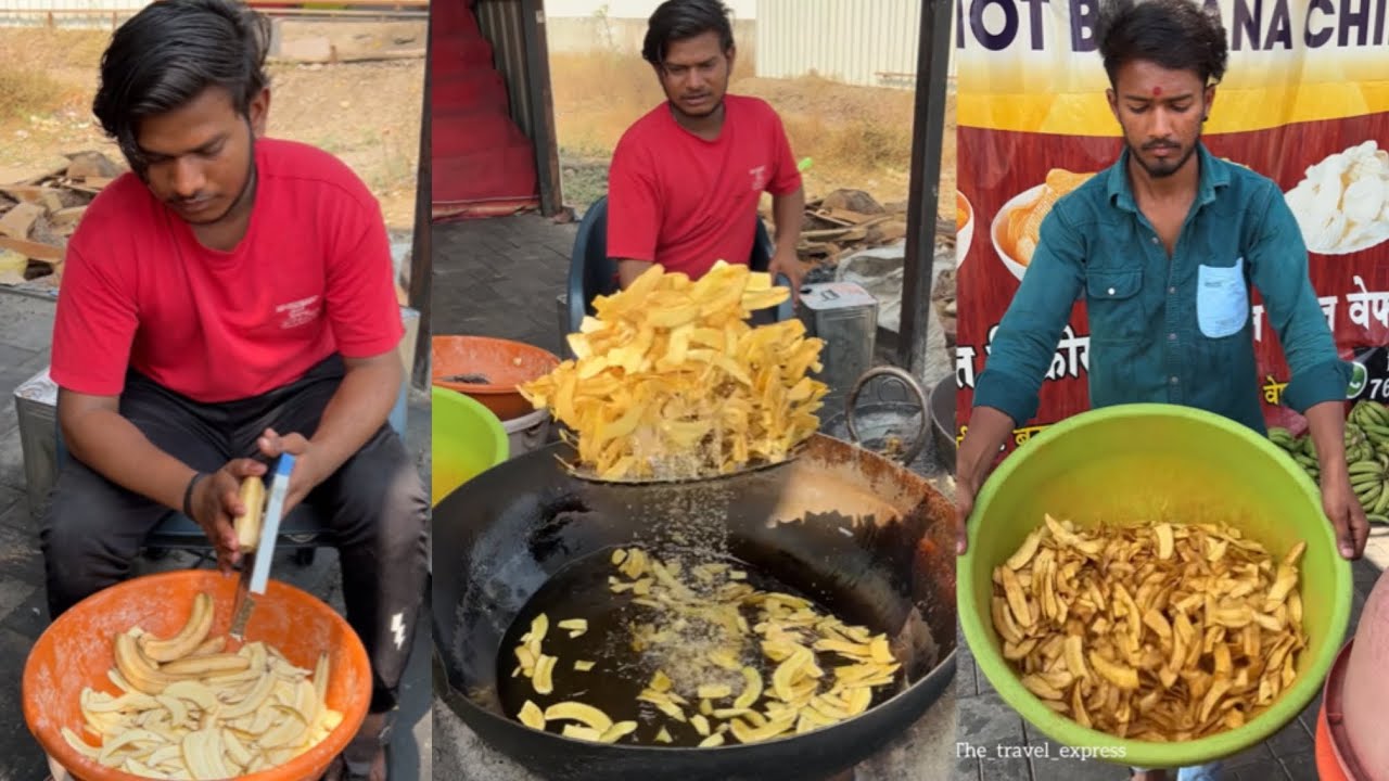 Banana Chips Making in Shirdi😍| Kerala Factory Banana Chips | Indian Street Food