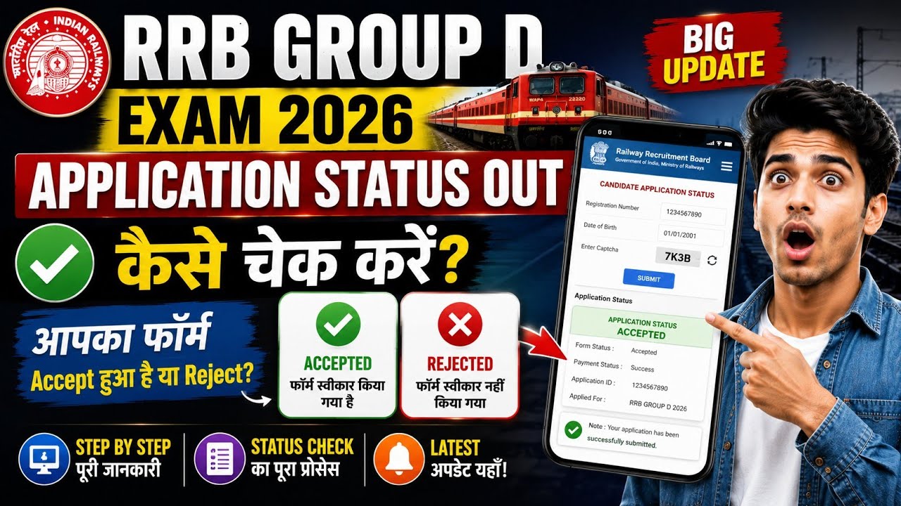 RRB Group D Exam 2026 Application Status Out? | How to Check Application Status✅ Latest Update