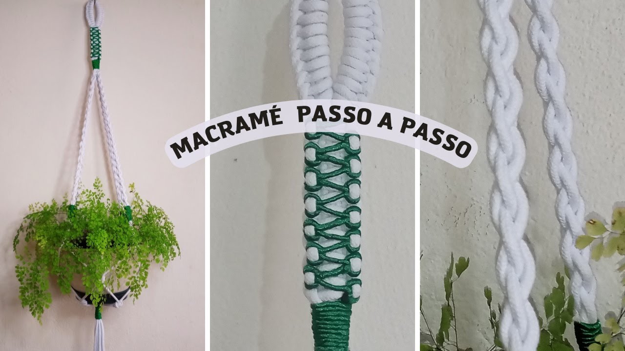 Macramé passo a passo - Novo modelinho de suporte para plantas