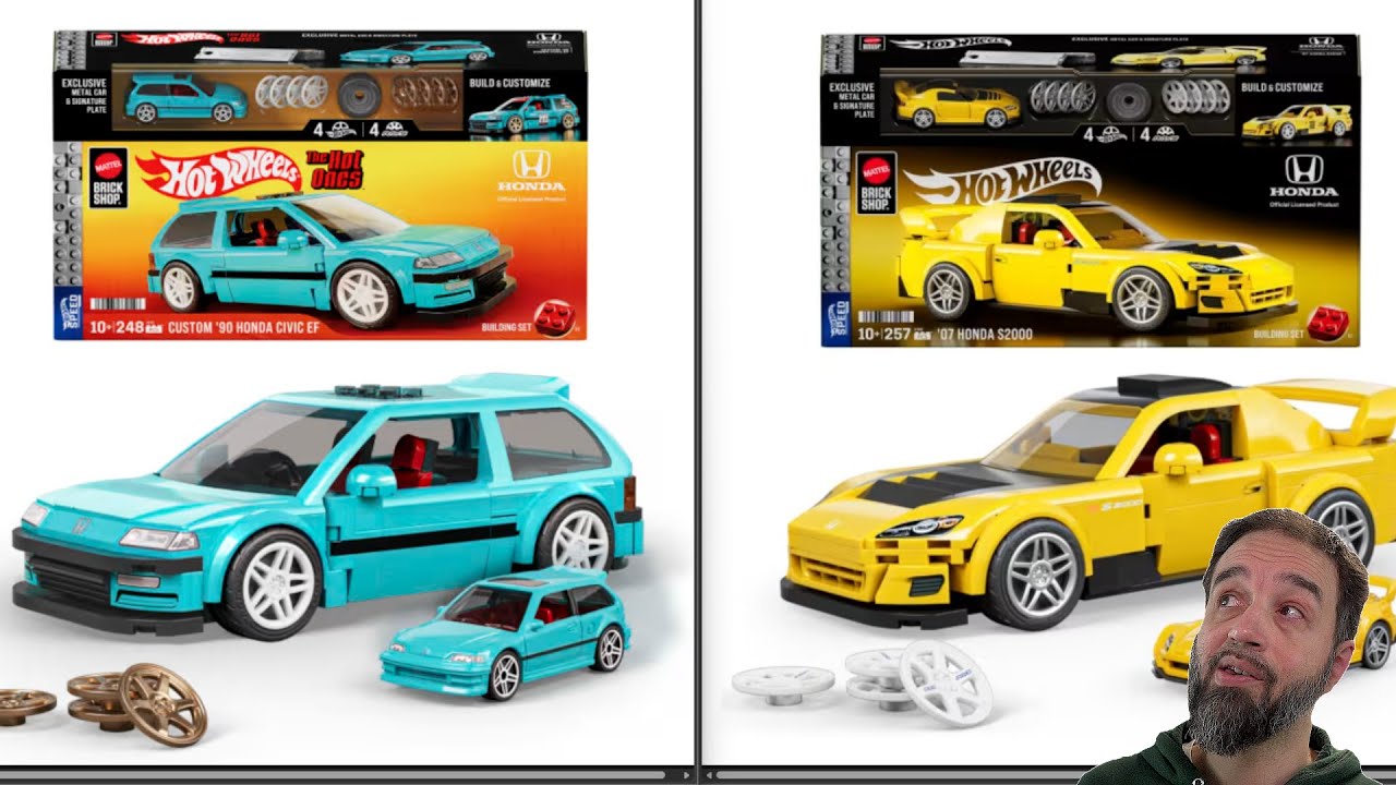 Официально представлены новые модели Honda Civic EF и S2000 от Mattel Brick Shop! Масштаб 1/32, 8...