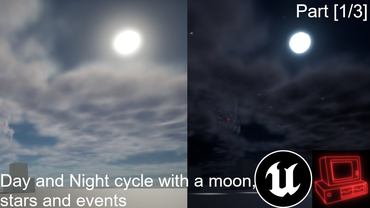 [Read desc] Day and Night cycle with a moon, stars and events [Part 1] | Unreal Engine