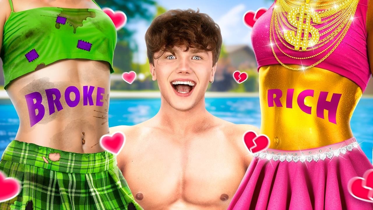 Arme beliebte vs reiche unbeliebte Studentin! Ich habe eine Poolparty geschmissen