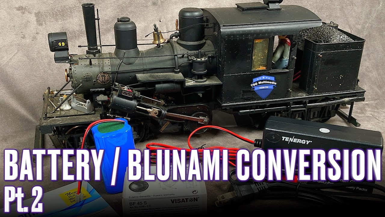 How to Battery Conversion SoundTraxx Blunami into Bachmann Garden Scale Climax Fn3 Part 2