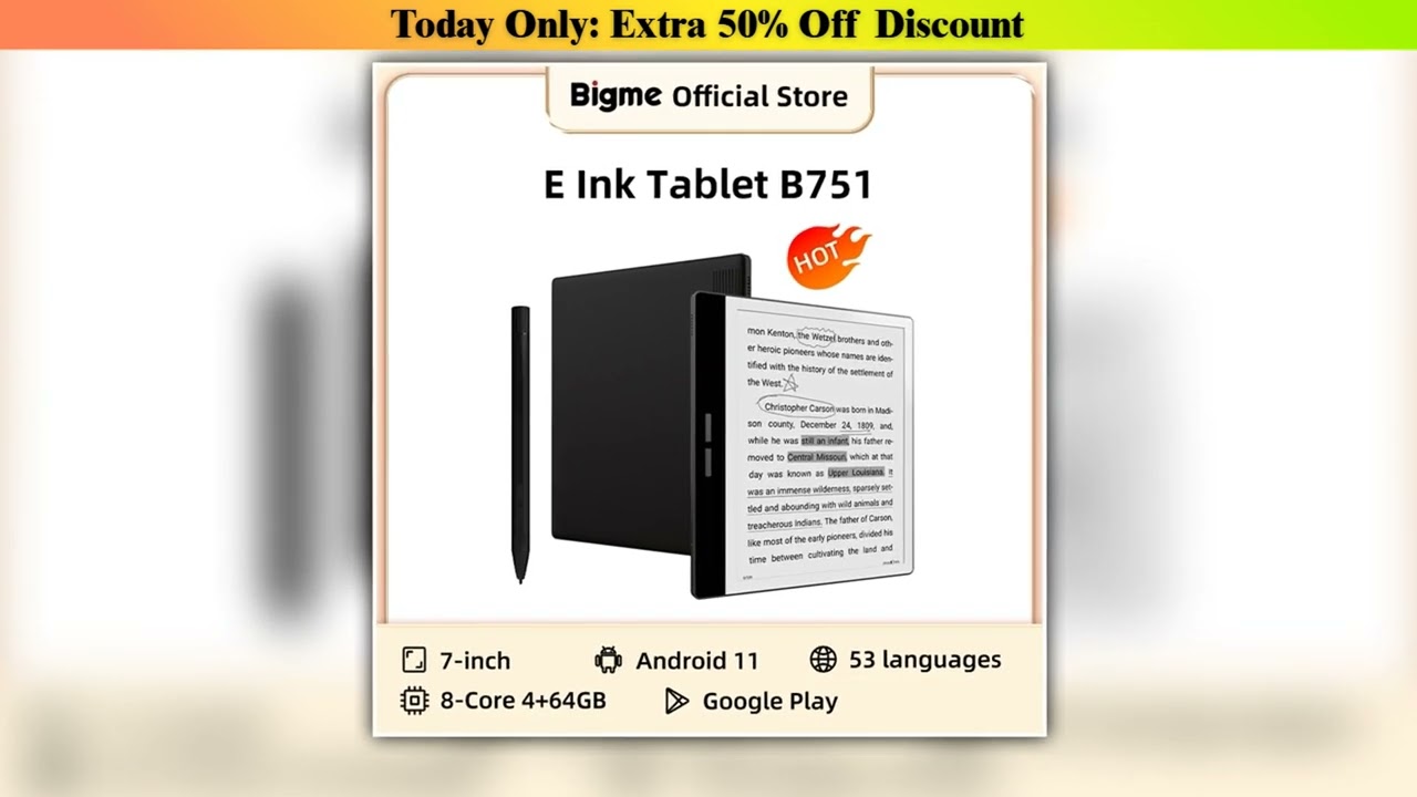 Review Bigme B751 7inch ink screen ebook reader handwriting electronic paper ebook electronic noteb