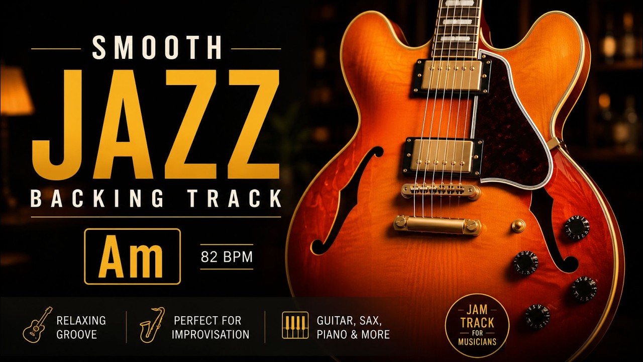 SMOOTH JAZZ -RELAXING BACKING TRACK -Am EASY CHORD PROGRESSION