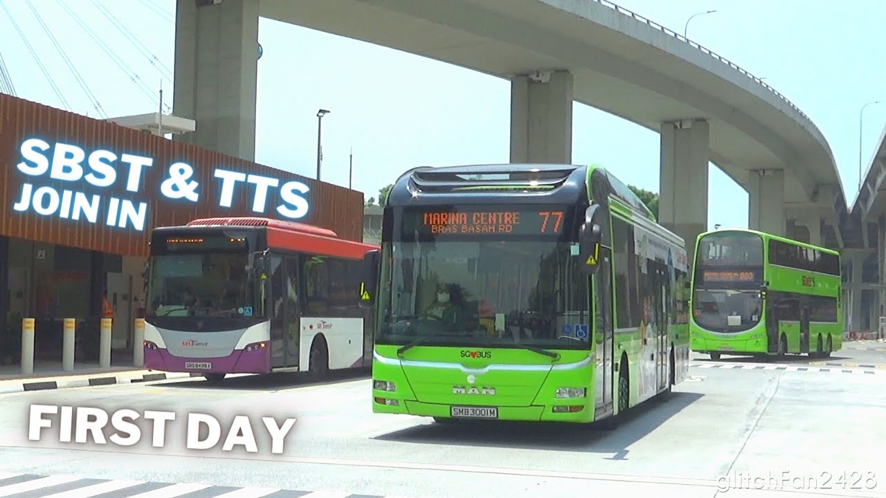 First Day of Tower Transit and SBS Transit Operations at the New Marina Centre Bus Terminal
