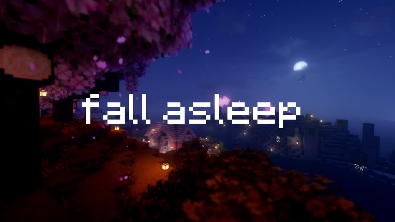 fall asleep to cherry blossom nights in minecraft... (sleeping music w/soft rain)