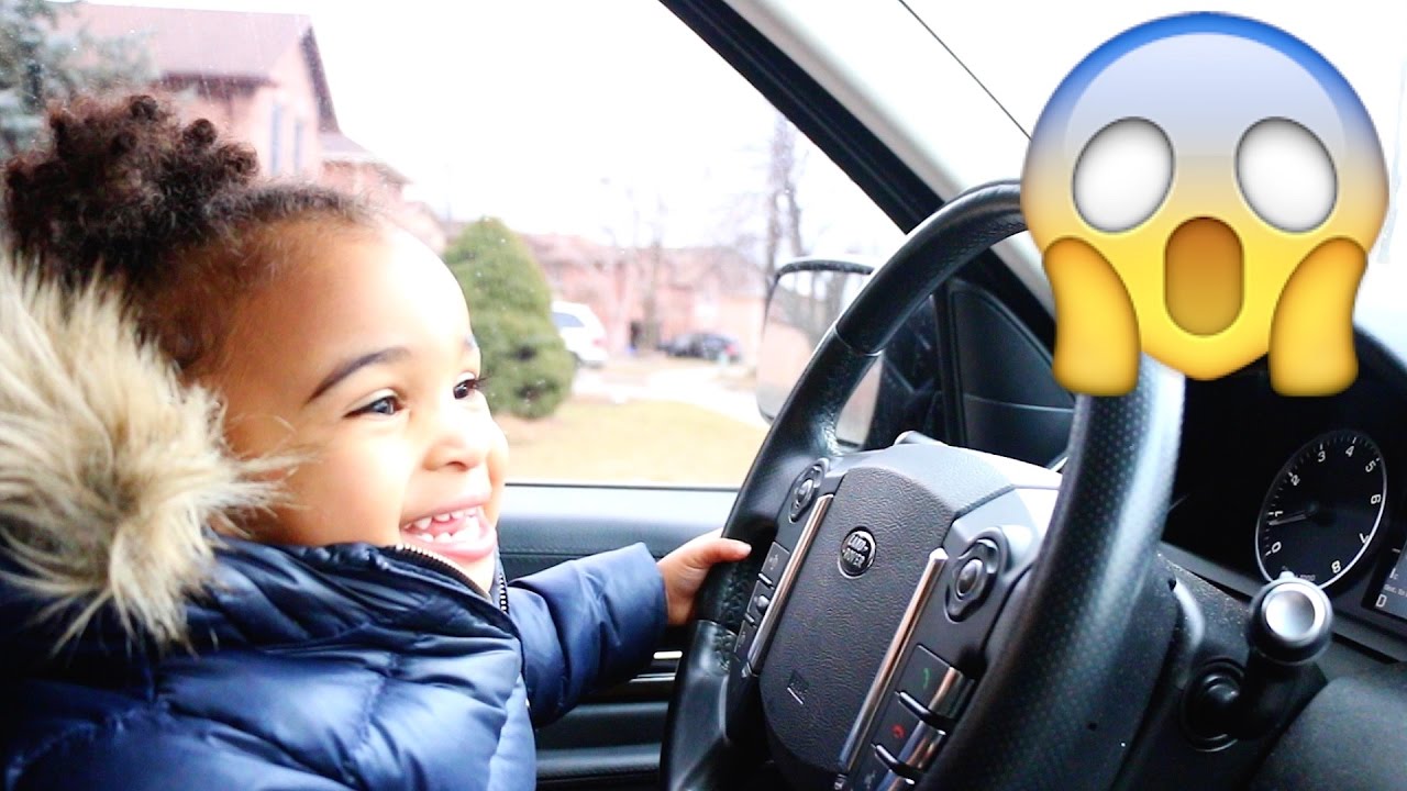 BABY DRIVING PARENTS CAR TO GROCERY STORE