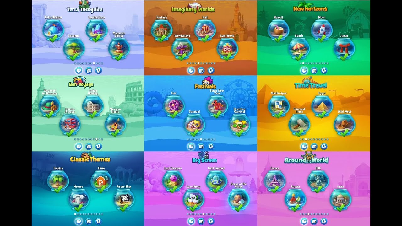 Unlocked all Aquariums all Species of Fish all Decorations and all Levels from 2015 to 2020