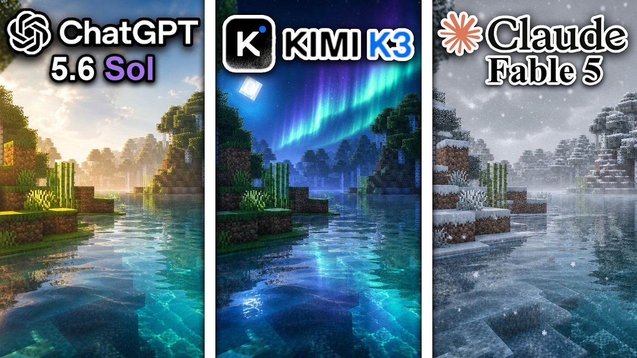 ChatGPT 5.6 vs Kimi K3 vs Claude Fable 5 Make Minecraft Shaders From Scratch