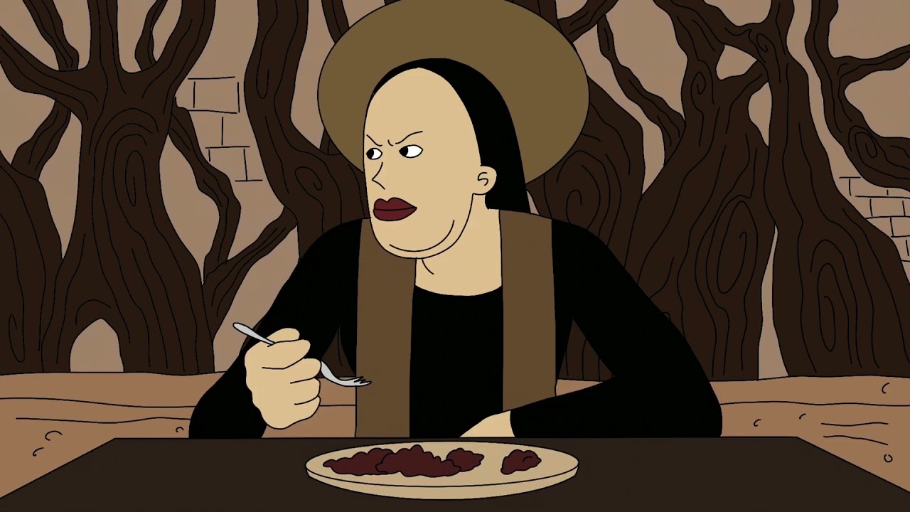 Madre Miranda mentre cena