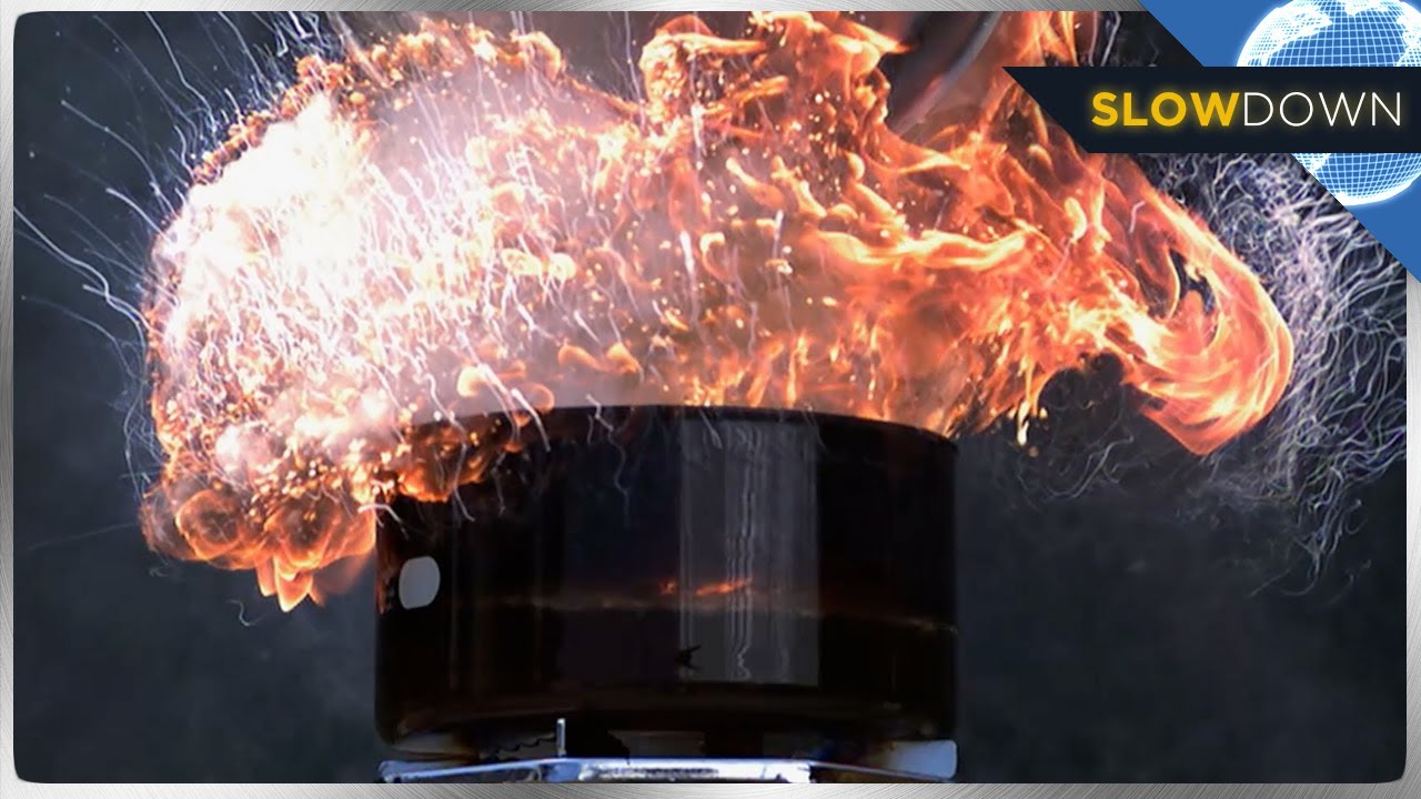 Insane Grease Fire Blows Up in Slow Motion