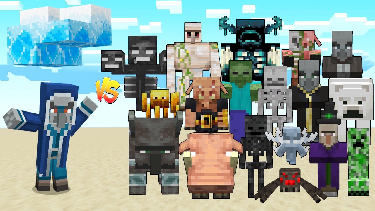 ICEOLOGER vs All Mobs in Minecraft / Minecraft Mob Battle