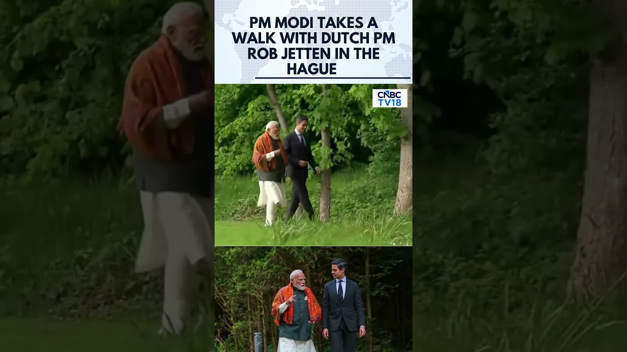 PM Modi's Netherlands Visit: PM Modi Takes a Walk with Dutch PM Rob Jetten | N18S