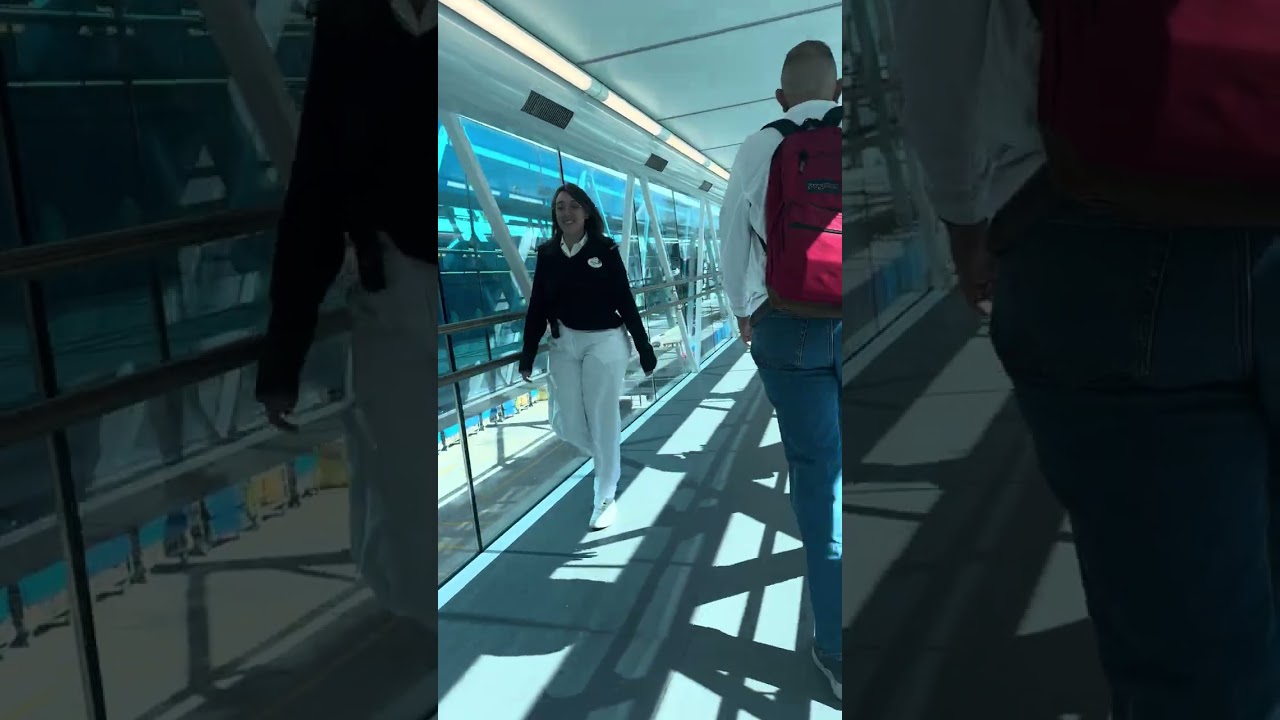 Walking onto the Disney Wish Cruiseship