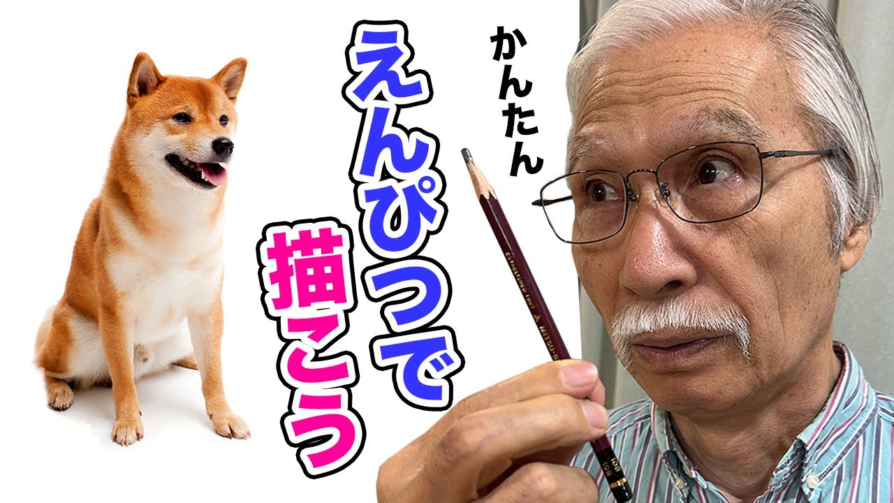 [Eng sub] How to easily draw a realistic Shiba Inu with just one pencil.