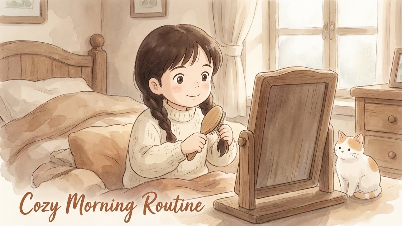 “She Prepares for Sleep in Silence | A Cozy Ghibli Night”