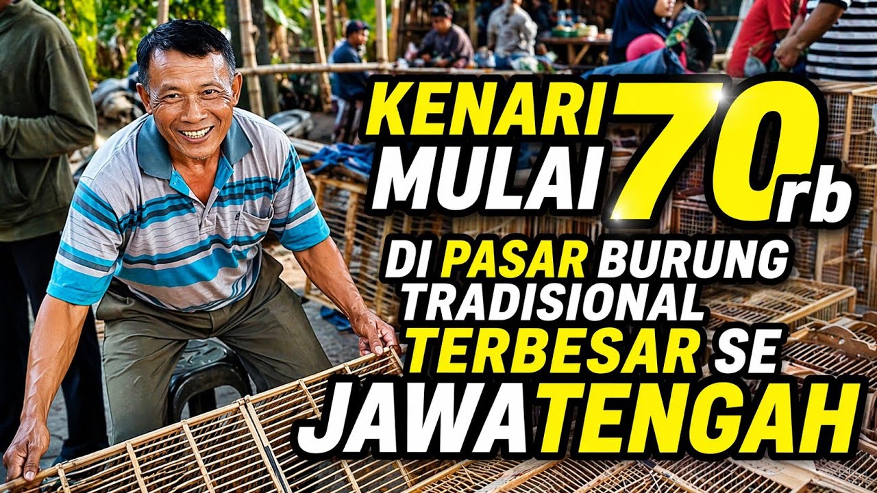 VLOG PASAR‼️Kenari HARGA MURAH melimpah di Pasar Burung TRADISIONAL terbesar di JAWA TENGAH...