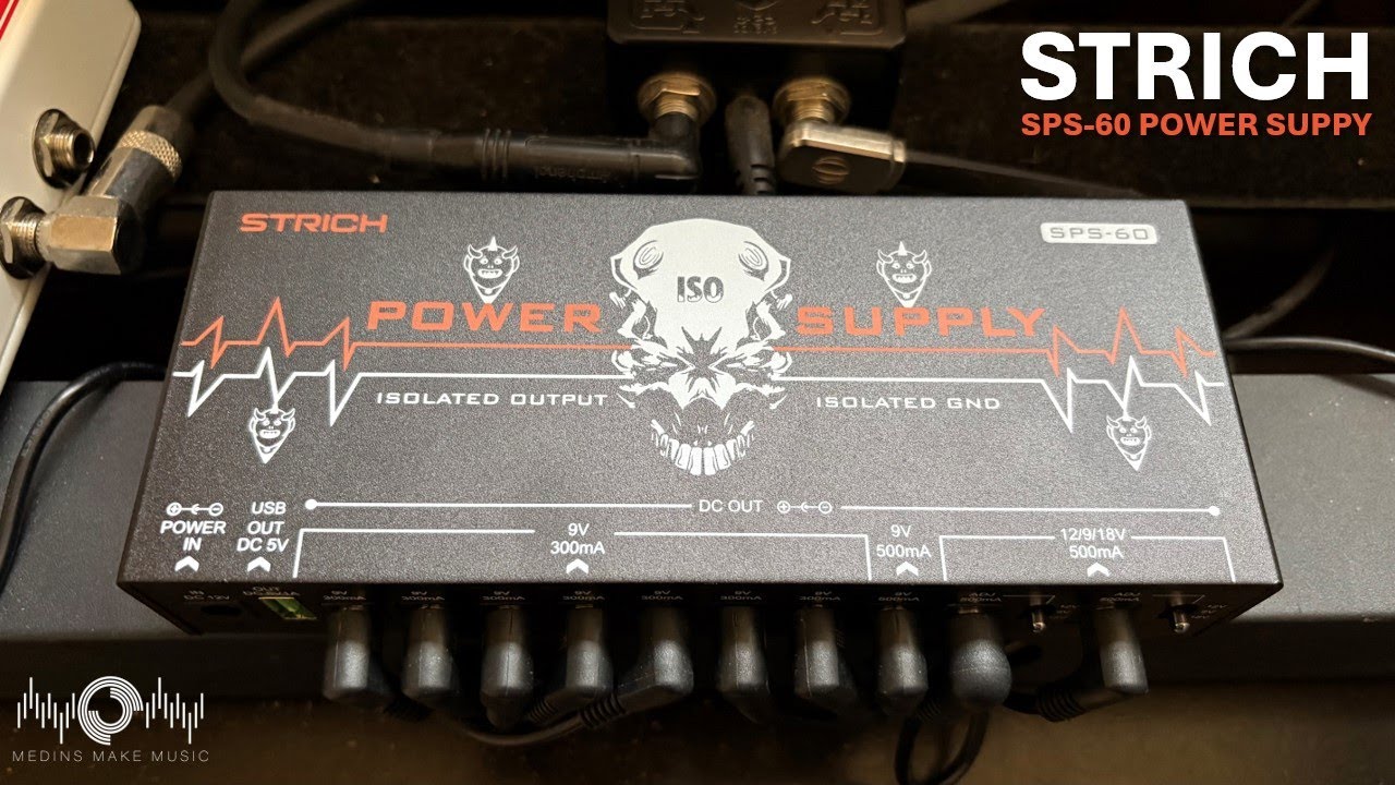 Демонстрация и обзор блока питания для педалборда Strich SPS-60.