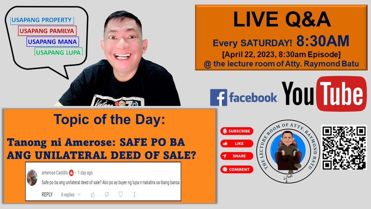 Unilateral Sale ano ito? Valid ba ito?  LIve! Q&A April 22, 2023 8:30am