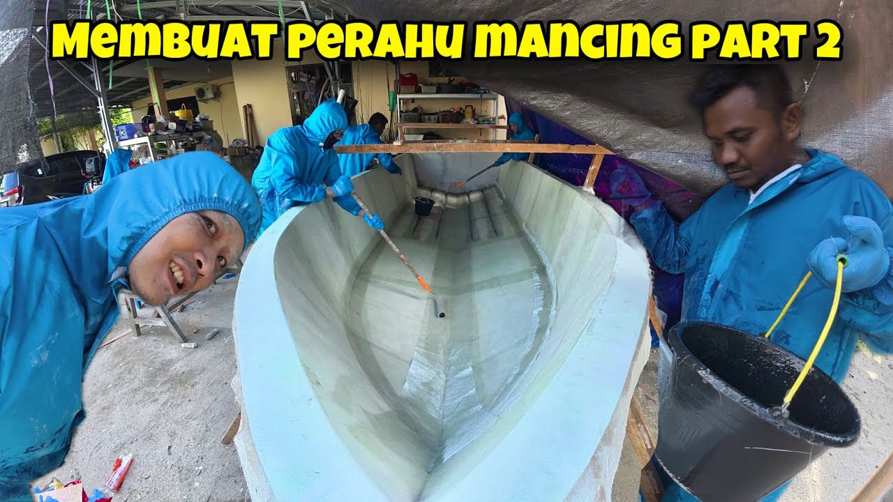 PROSES LAMINASI KAPAL FIBER KITA MULAI , AKHIRNYA KAPAL IMPIAN AKAN TERWUJUD , BIKIN KAPAL PART 2