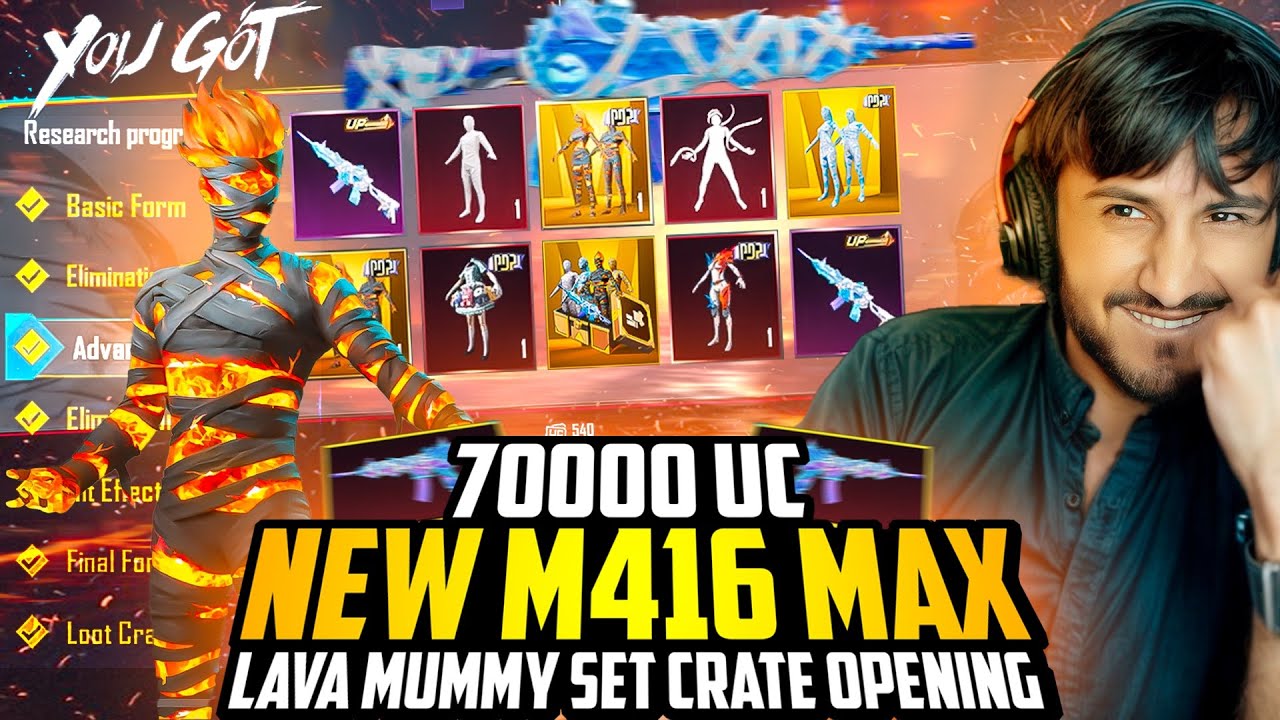 Inferno Fiend Mummy Set And M416 Max | 70000 UC Crate Opening | Giveaway !! MK Gaming