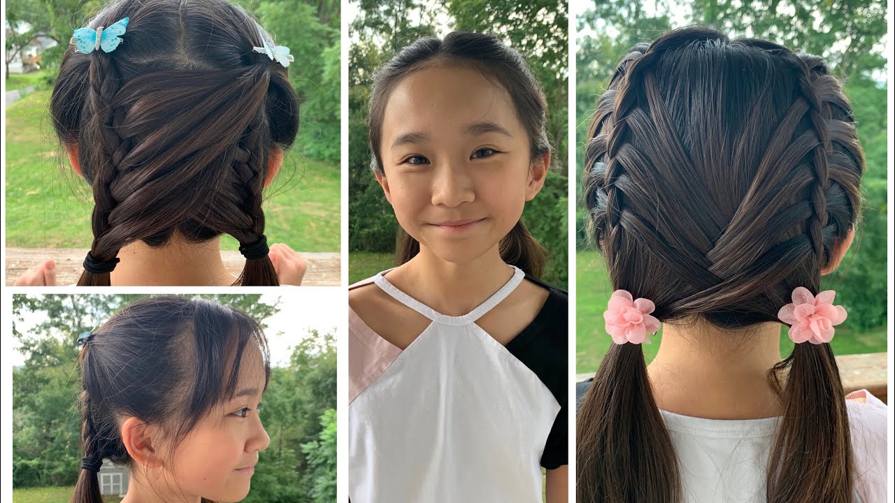 Back to School Pig Tail 🐷 Hairstyles for Girls with Janet and Kate!