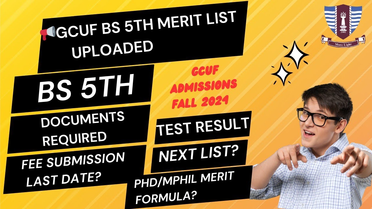 BS 5th Merit list|Documents Required|MPhil/PhD Merit Formula|BS Test Result|Next Merit list