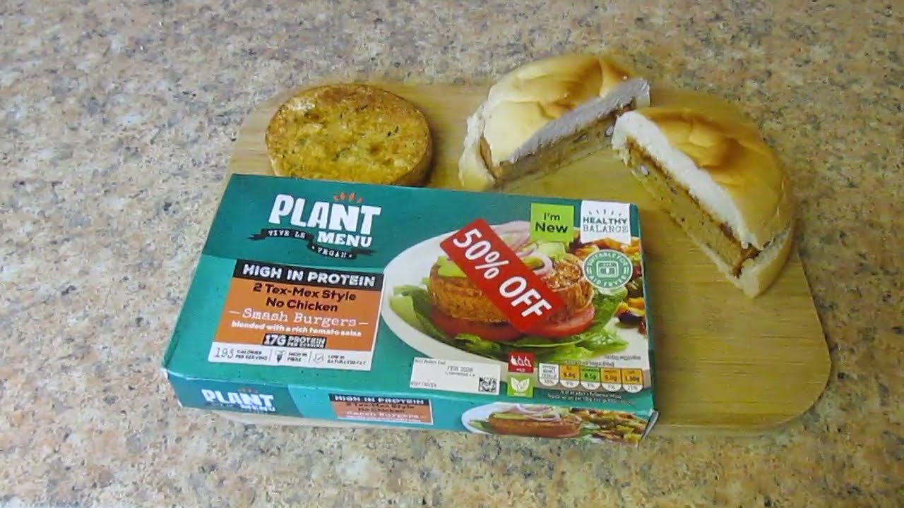 2 бургера в техасско-мексиканском стиле без курицы - Растительное меню - Aldi - Сниженная цена 0,...