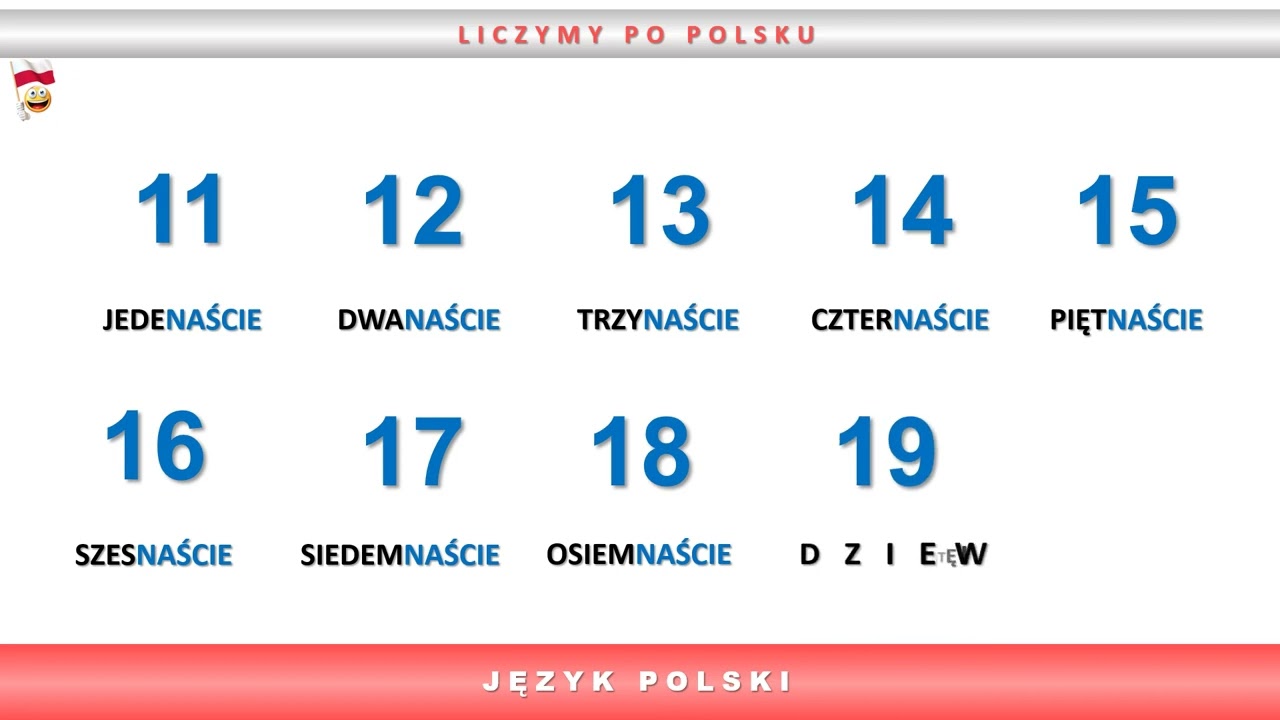 LICZYMY PO POLSKU, СЧИТАЕМ ПО ПОЛЬСКИ, COUNTING IN POLISH