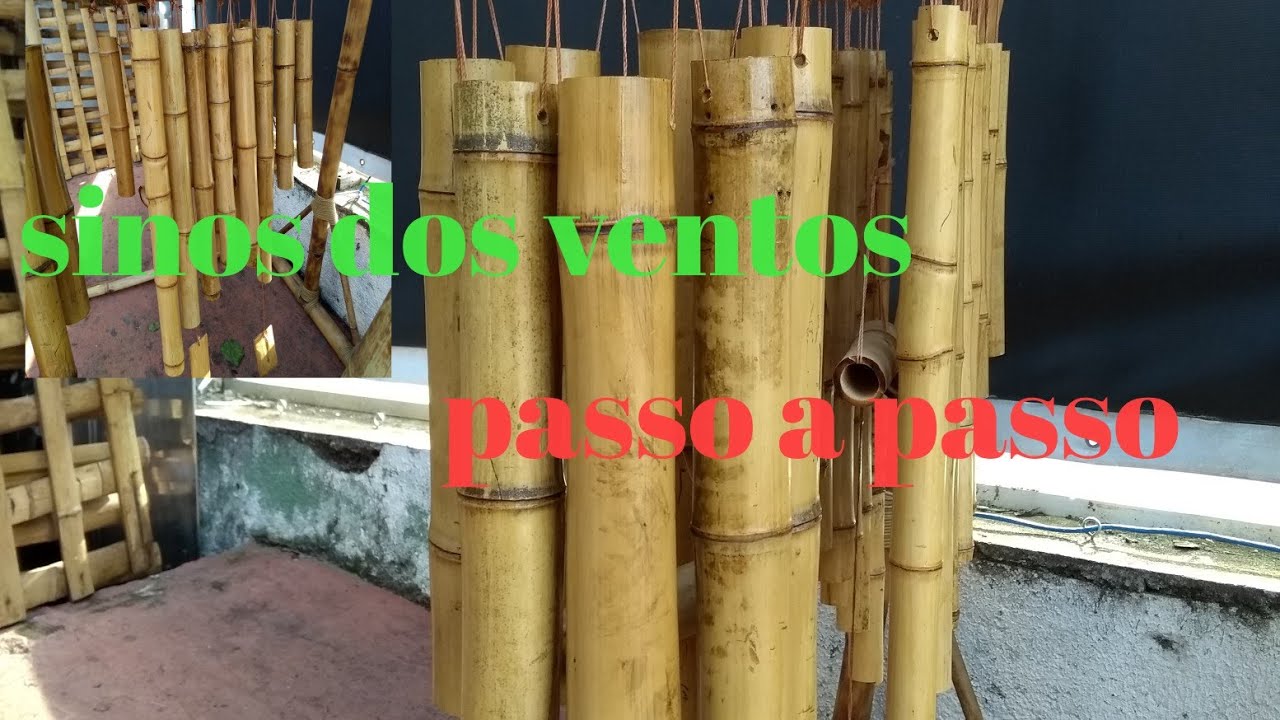 como fazer sino dos ventos de bambu gigante