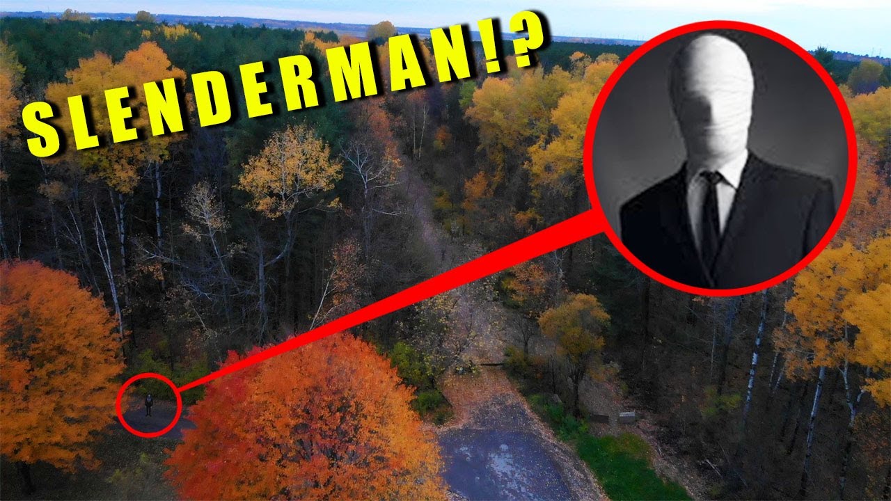 DRONE CATCHES SLENDERMAN IN A SCARY FOREST NEXT TO MY HOUSE!! (HE ATTACKED US!!)