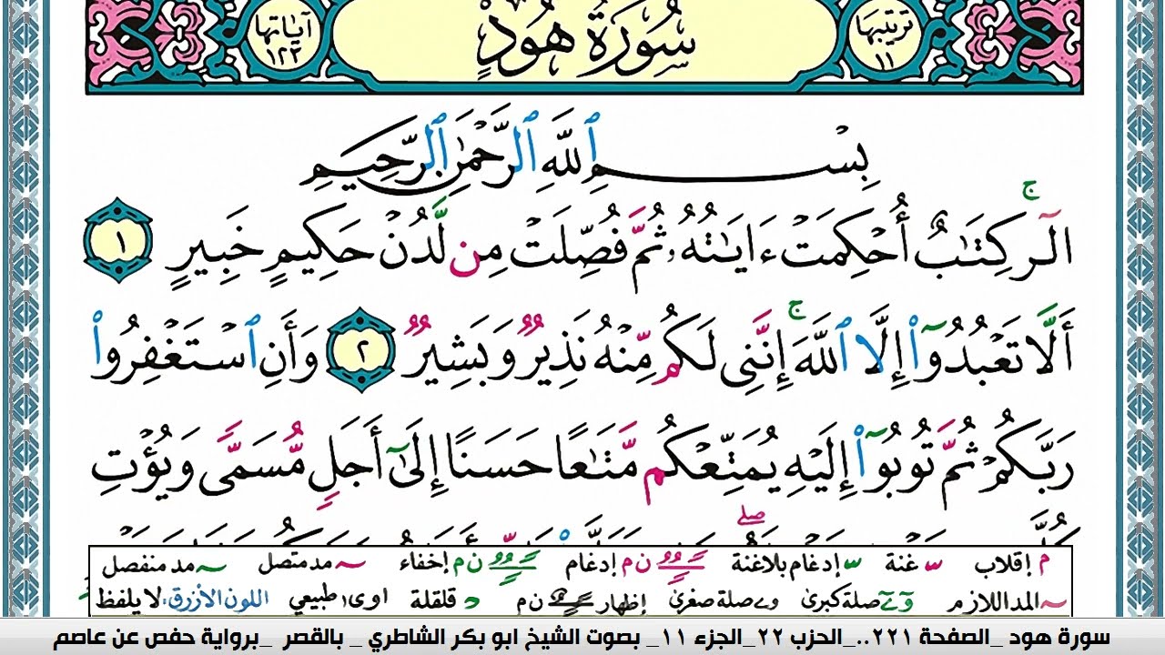 سورة هود مكتوبة ابو بكر الشاطري Surah Hood Abu Bakr Al-Shatri | القرآن الكريم