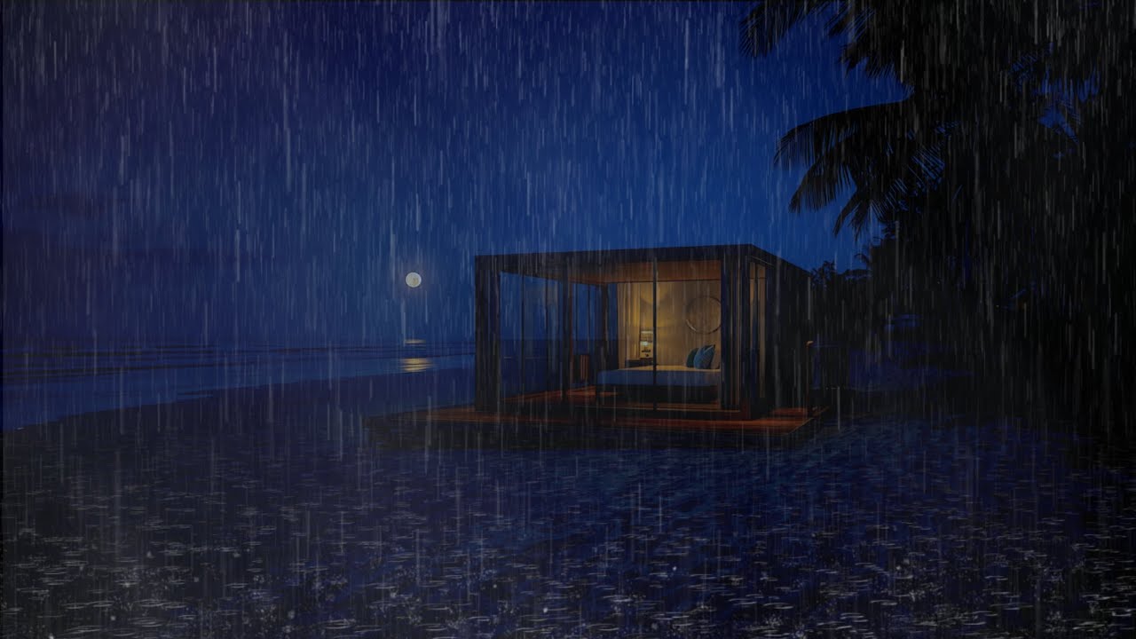 Cozy Beach House in Heavy Rain 😴 Sleep Instantly